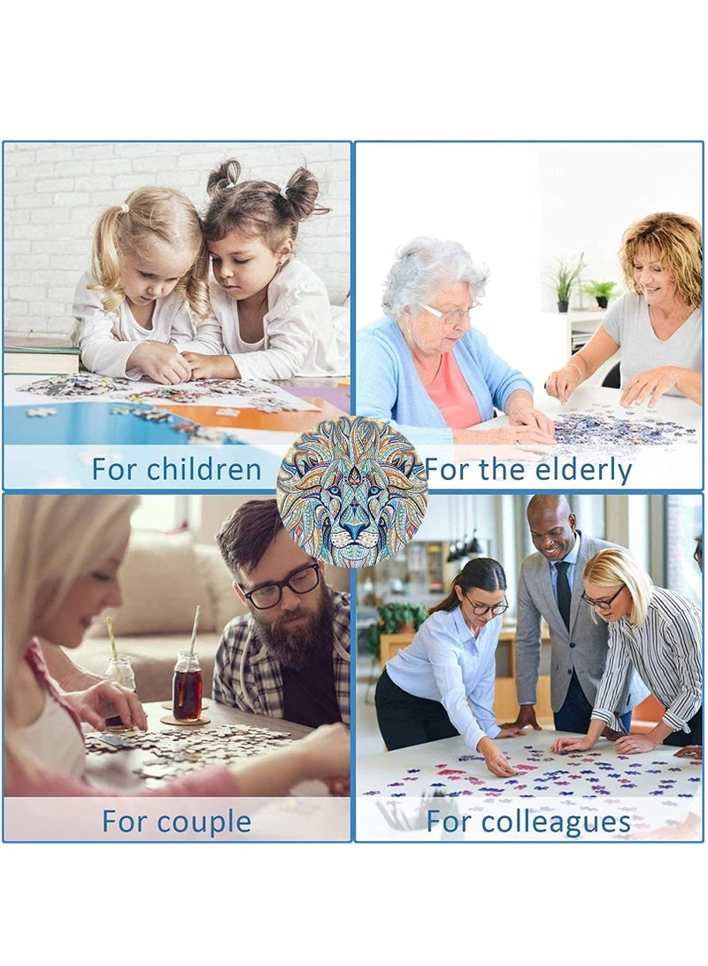 لغز تعليمي دائري من 1000 قطعة، لعبة لغز كرتونية للكبار والأطفال (نمط الديناصور) - Image 4